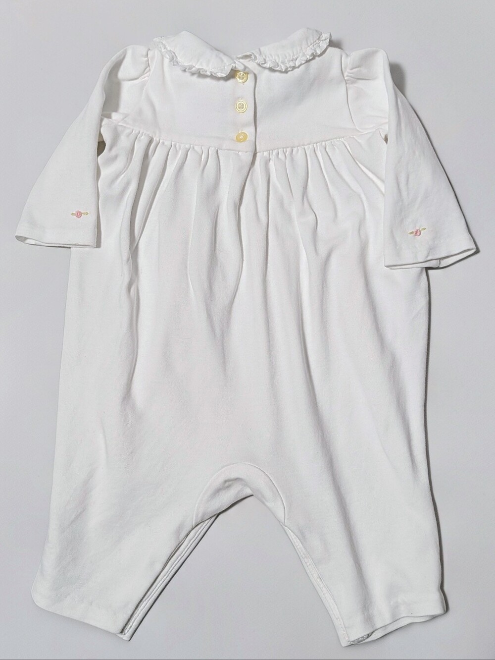 Ralph Lauren Baby Smocked Floral Collar Romper 3M Heirloom One Piece - Picture 7 of 7